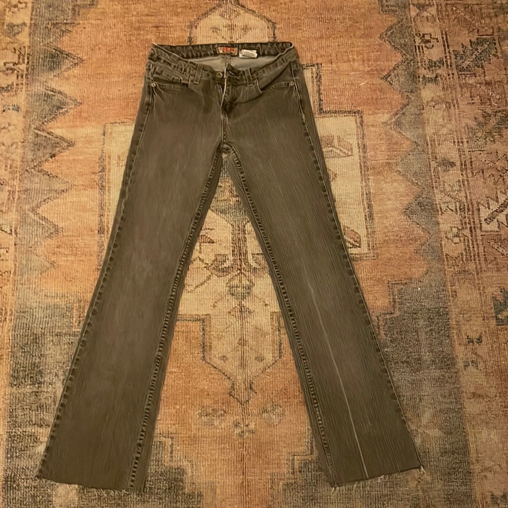 Vintage nobo low rise dark grey boot cut/flare jeans